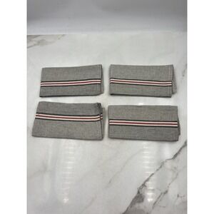 Creative Co-Op Cotton Placemats Set of 4 Gray Micro Check Stripe Farmhouse Table